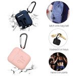 Wholesale 5 in 1 Accessories Kits Silicone Cover with Ear Hook Grips / Staps / Clip / Skin / Tips for Airpods 2 / 1 Charging Case (Hot Pink)